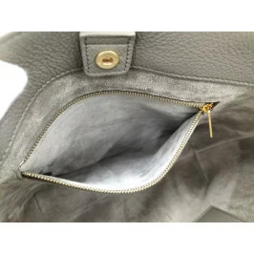 CELINE Cabas Anais Cuilt Tote Bag Leather Greige Gray - Picture 9 of 9